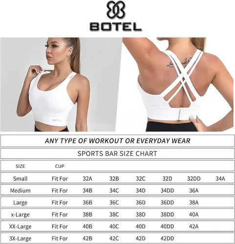 Vista 2 de Botel Sports Criss Cross Back Strap Bras for Women, Comfort Support Bra