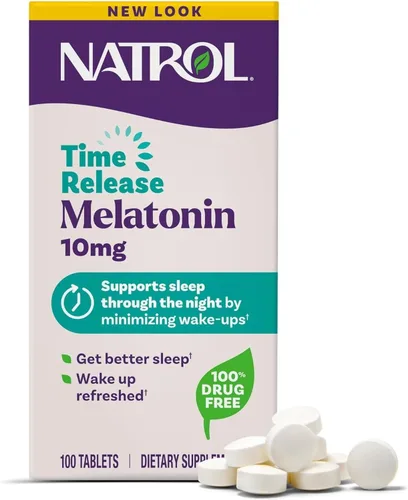 Vista 3 de Natrol Tabletas de liberación temporal de melatonina de 5 mg de 100 ea (paquete de 4)