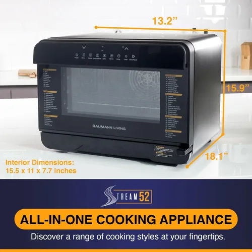 Vista 2 de Freidora de aire multifunción Horno de vapor Encimera de convección Aparato todo en uno.