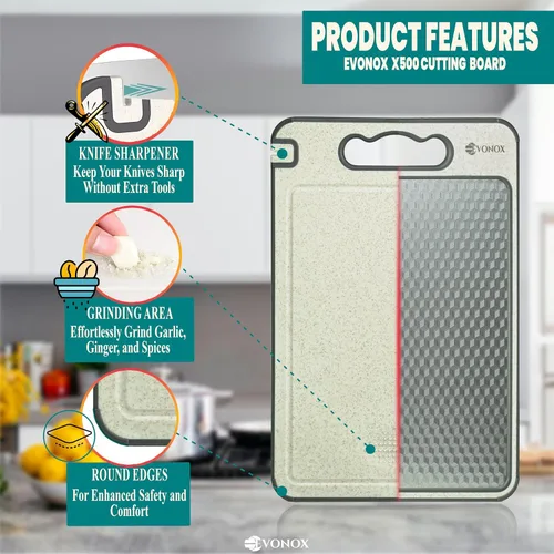 Vista 9 de Tabla de cortar de acero inoxidable para cocina, tabla de cortar de doble cara de grado alimenticio, ligera, apta para lavavajillas, fácil