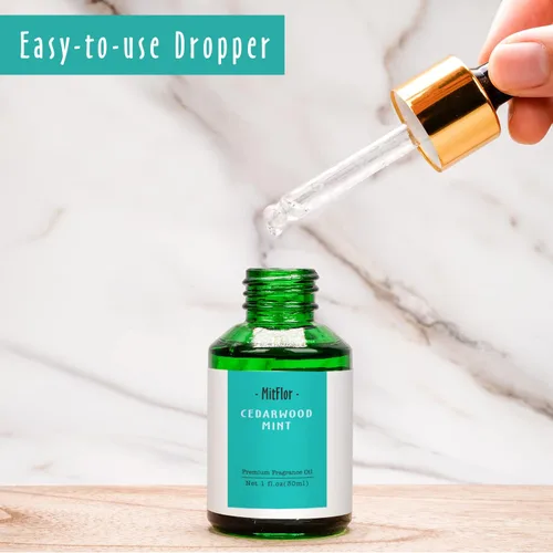 Vista 3 de Aceite de Fragancia de Cedro y Menta, MitFlor Aceite Perfumado Individual, Aceite de Fragancia de Grado Premium para Hacer Velas, Aromas para Hacer