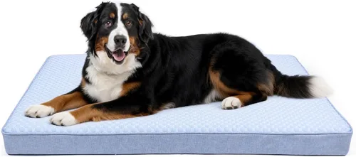 Vista 19 de Cama refrescante para perros grandes, cama ortopédica de espuma viscoelástica para mascotas con funda extraíble lavable, ideal para perros Rosa