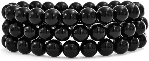Vista 17 de Bling Jewelry Juego de 3 pulseras elásticas unisex apilables con cuentas redondas de 0.315 pulgadas para mujeres, adolescentes y hombres, multihebra