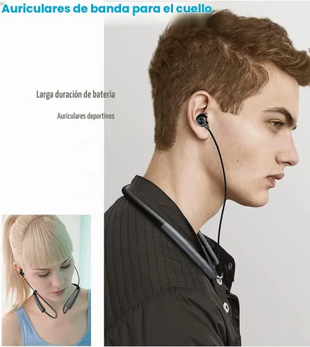 Vista 5 de IKXO Auriculares Bluetooth con banda para el cuello, con cancelación de ruido, con micrófono, inalámbricos, 5.0, CVC 8.0, impermeables, deportivos