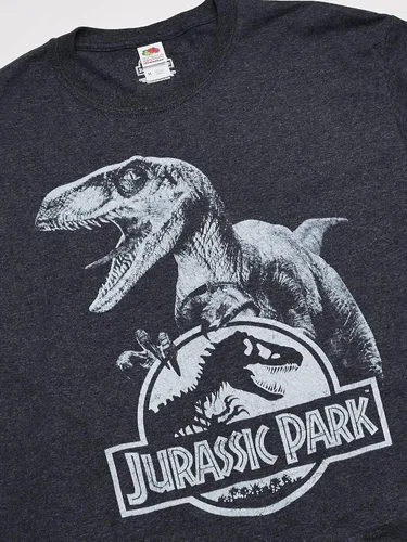 Vista 2 de Jurassic Park playera para hombre de logotipo de Raptor