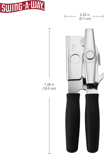 Vista 8 de Abrelatas Amco Swing-A-Way con grip cómodo, Abrelatas, Negro