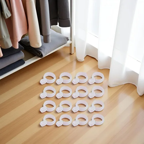 Vista 6 de 50 ganchos de plástico blanco a prueba de viento para colgar ropa, gancho con hebilla, ganchos para colgar la ropa, herramienta para colgar barra