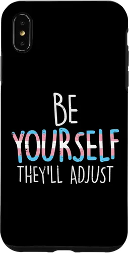 Vista 7 de Funda para iPhone 15 Be Yourself Theyll Adjust Transgénero Trans Pride Flag LGBT