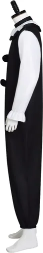Vista 4 de HAIRXR Disfraz de payaso asesino terrifier para adultos y niños, overol de cosplay de payaso artístico para la cabeza, traje de Halloween (hombre, M)