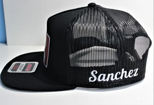 Vista 3 de San Juditas Judas Gorras Mesh Back Trucker El Snapback, Negro