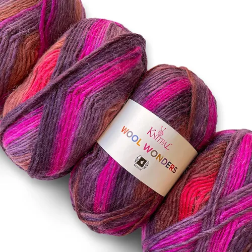 Vista 13 de Wool Wonders - Ovillo de lana para tejer, paquete de 4 (640 yardas/14.11 oz), patrones libres, hilo de lana para tejer, Aran/pesado #4