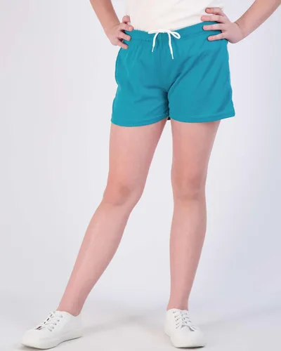 Vista 2 de Real Essentials Paquete de 4 pantalones cortos deportivos de malla para niñas con bolsillos