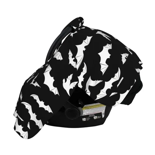 Vista 9 de Funda de asiento de coche de murciélago de Halloween, cubierta de asiento de coche de moda para invierno, cubierta de enfermería, regalo de ducha