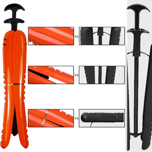 Vista 4 de NewFerU Soporte para moldeador de eje de árbol de botas, soporte reutilizable, ajustable, para botas altas (L 16.5 pulgadas, naranja)