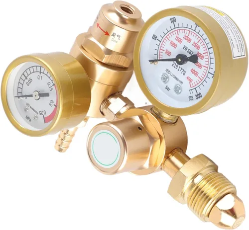 Vista 4 de Oumefar Regulador de soldadura de gas, reguladores de CO2 de argón, reguladores de soldadura de gas, soldadura Mig Tig con salida de 1/4 pulgadas