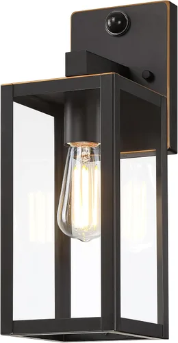 Vista 21 de GRUENLICH Faroles de pared grandes impermeables para exteriores, modernos apliques blancos para porche con pantalla de vidrio transparente, enchufe