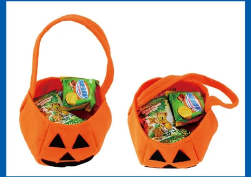 Vista 7 de Bolsas de dulces de calabaza de Halloween para niños, truco o trato, cubos de calabaza no tejidos, bolsas de truco o trato, bolsa para niños