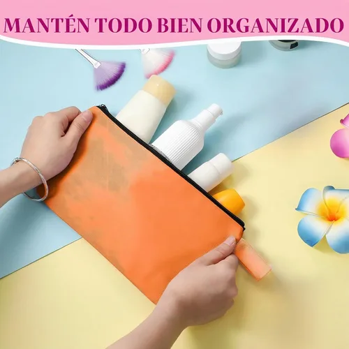 Vista 5 de Saintrygo 10 bolsas de maquillaje de lona para mujer, brillantes, 9.8 x 5 x