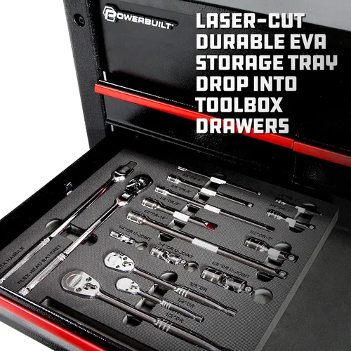 Vista 6 de Powerbuilt Master 949009 - Juego de accesorios y trinquetes, 16 piezas, herramientas de transmisión de 1/4, 3/8 y 1/2 pulgada, barras de extensión