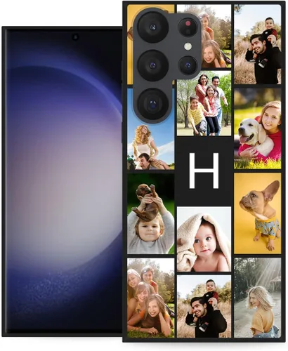 Vista 7 de Funda personalizada para Samsung Galaxy S23 Ultra con nombre de foto y texto - Funda suave y fina para teléfono móvil S 23 Ultra (negra) de 6.8