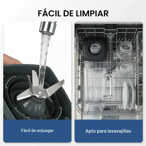 Vista 5 de NEWBULIG Licuadora profesional de cocina para encimera, jarra de vidrio de Gris