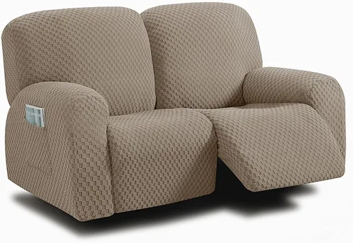 Vista 28 de ULTICOR Fundas de sofá reclinable de 8 piezas, fundas elásticas de jacquard para sofá reclinable de 3 cojines, fundas deslizables gruesas, suaves