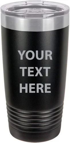 Vista 12 de Taza de café personalizable con texto personalizable y grabado láser de 20 onzas Azul