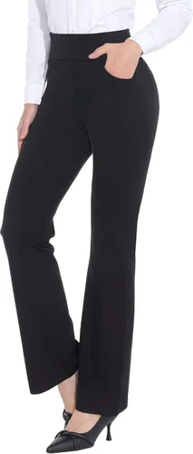 Vista 2 de ZTN Pantalones de vestir de cintura alta para mujer, con control de abdomen, para trabajo, negocios, casual, oficina, con 4 bolsillos
