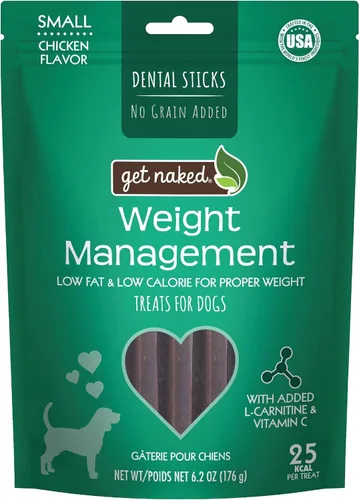Vista 10 de Get Naked - Palillos dentales masticables para control de peso sin granos para perros pequeños, masticables y golosinas dentales naturales