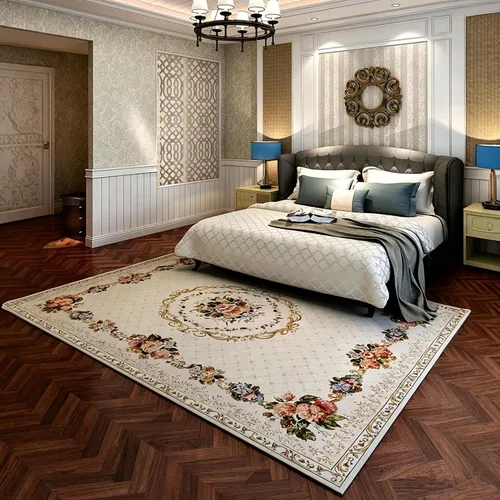 Vista 29 de UKELER Tapete antideslizante para puerta, alfombras de acento modernas para entrada, estilo romántico campestre americano, alfombras de algodón