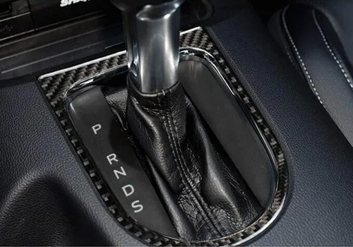 Vista 8 de Xotic Tech - Cubierta para panel de cambio de marchas, fibra de carbono suave auténtica, compatible con Ford Mustang 2015-2023 Negro carbón