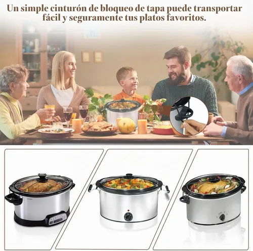 Vista 6 de IWIWE 2 bandas de goma para olla de cocción lenta y correa de tapa, cierre de silicona reutilizable para olla de cocción lenta, compatible con ollas