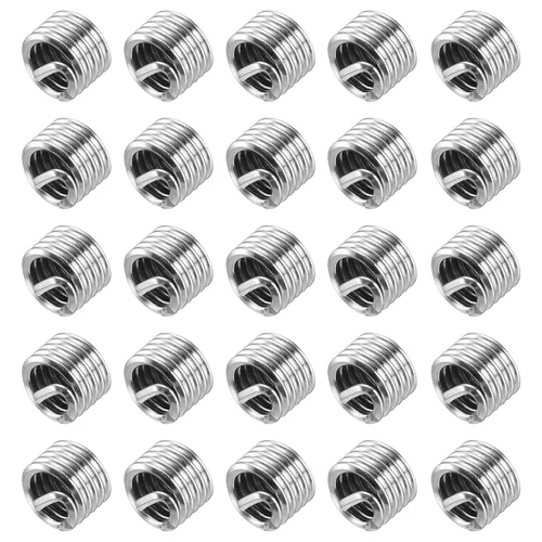 Vista 17 de uxcell 50 piezas de insertos de rosca de alambre 1/2-13 UNC 1D (1/2 ") 304 de acero inoxidable helicoidal tipo helicoidal kit de reparación de rosca