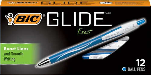 Vista 8 de BIC Atlantis pluma retráctil exacta, punta fina (0.7 mm), Azul 3 Count