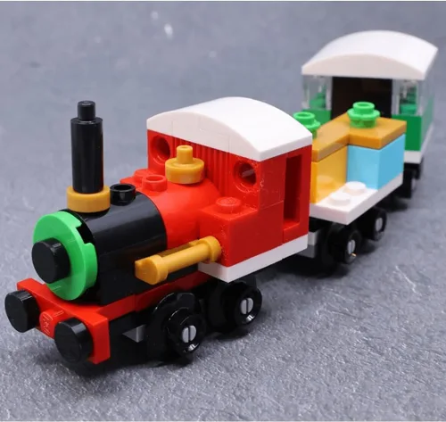 Vista 3 de LEGO Creator 30584 Tren Navideño de Vacaciones de Invierno con Locomotora, Vagón Plataforma y Carruaje (73 Piezas)