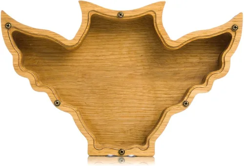 Vista 6 de Hucha de búho – Caja de dinero de madera personalizada para niños y adultos Regalo Montessori y decoración de guardería Ideal para baby showers