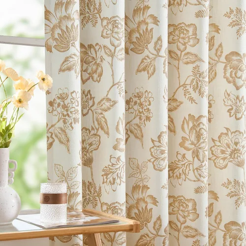 Vista 25 de Jinchan Cortinas de aspecto yute de 63 pulgadas de largo, cortinas texturizadas para sala de estar, cortinas filtradoras de luz de estilo rústico