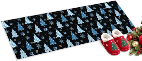Vista 14 de Libaoge Juego de 2 tapetes de cocina con texto en inglés "Merry Christmas", de Papá Noel con caramelos, antifatiga, cómodo, de espuma viscoelástica