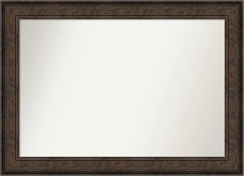 Vista 128 de Amanti Art Espejo de pared personalizado no biselado (25 x 25 pulgadas), marco de bronce acentuado, varios tamaños personalizados, espejo de baño