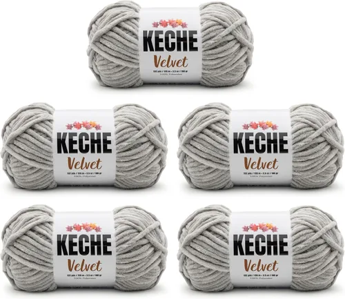Vista 163 de Keche Hilo para ganchillo, hilo de terciopelo, chenilla suave, manta de bebé voluminosa amigurumi Yarn 3.53 oz (132 yardas) - Arona