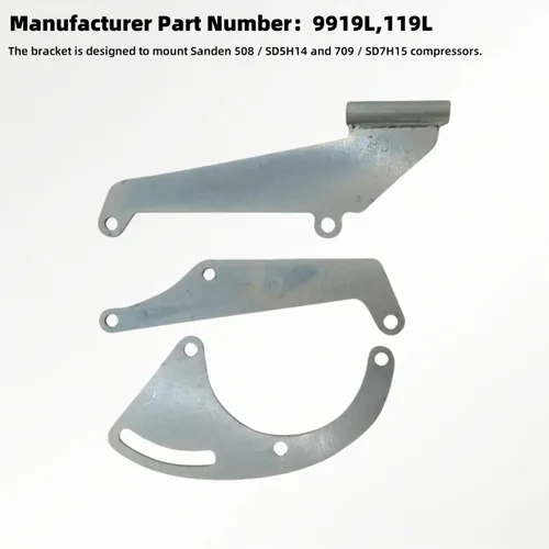 Vista 4 de Compatible con bloque pequeño Chevy A/C Compresor de aire acondicionado Soporte de montaje SBC LWP Bomba de agua larga lado del conductor 9919L 119L