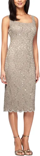 Vista 3 de Alex Evenings Women's Shift Dress with Lace Jacket (Petite and Regular)