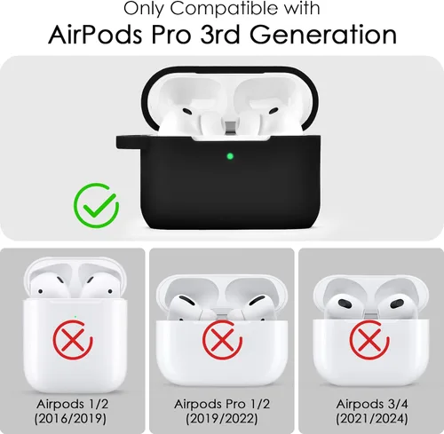 Vista 2 de Filoto Funda para AirPods Pro 3 (2025), funda protectora de silicona suave compatible con Apple AirPods Pro de 3ª generación con pulsera de cuentas
