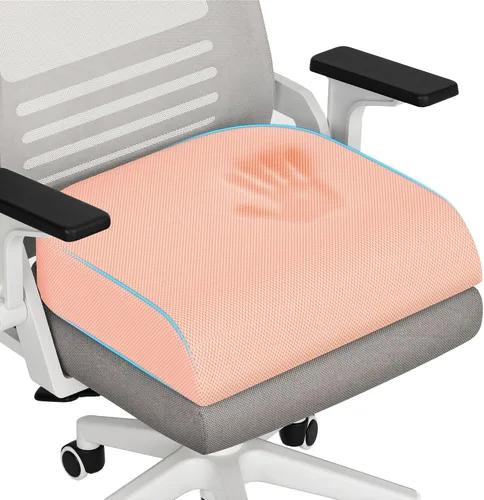 Vista 28 de TranquilRelax Cojín de asiento de espuma viscoelástica para silla de oficina, 3 pulgadas, color negro Medium-firm Support for Long Sitting