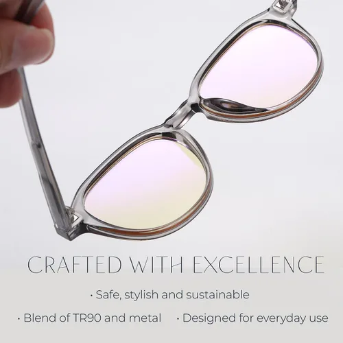Vista 2 de Lentes de bloqueo de luz azul, lentes antifatiga ocular para juegos, lectura y computadora, gafas cómodas para mujeres y hombres