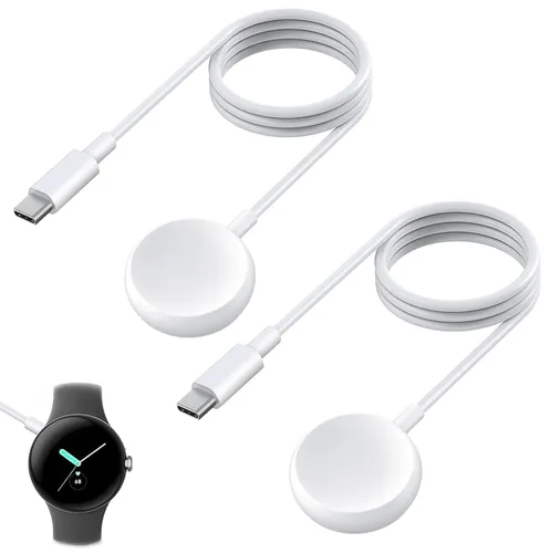 Vista 9 de 2 cables de carga USB C para Google Pixel-Watch 1, soporte magnético de repuesto USB tipo C, para Google Pixel Smartwatch 1