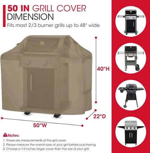 Vista 2 de Unicook - Funda para parrilla de barbacoa, resistente al agua, para exteriores, con costuras selladas, resistente al desgarro y a la decoloración