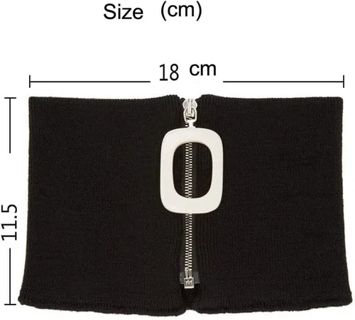 Vista 6 de YEKEYI Collar falso de punto desmontable con solapa y cremallera para mujer
