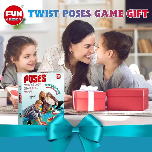 Vista 6 de FunKidz - Juego clásico de poses giratorias, juego de fiesta gigante para niños y adultos, mayor tamaño, actividad familiar en interiores