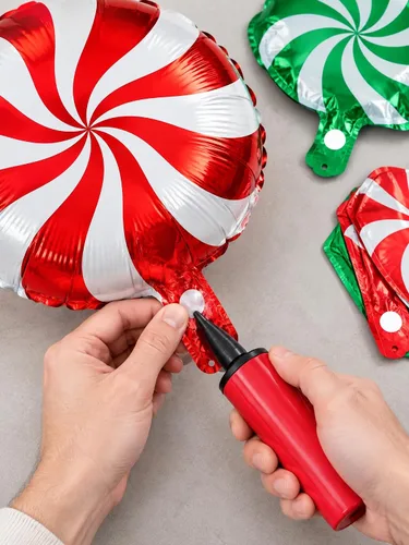 Vista 4 de 32 globos de Navidad, globo de bastón de caramelo de aluminio de Navidad